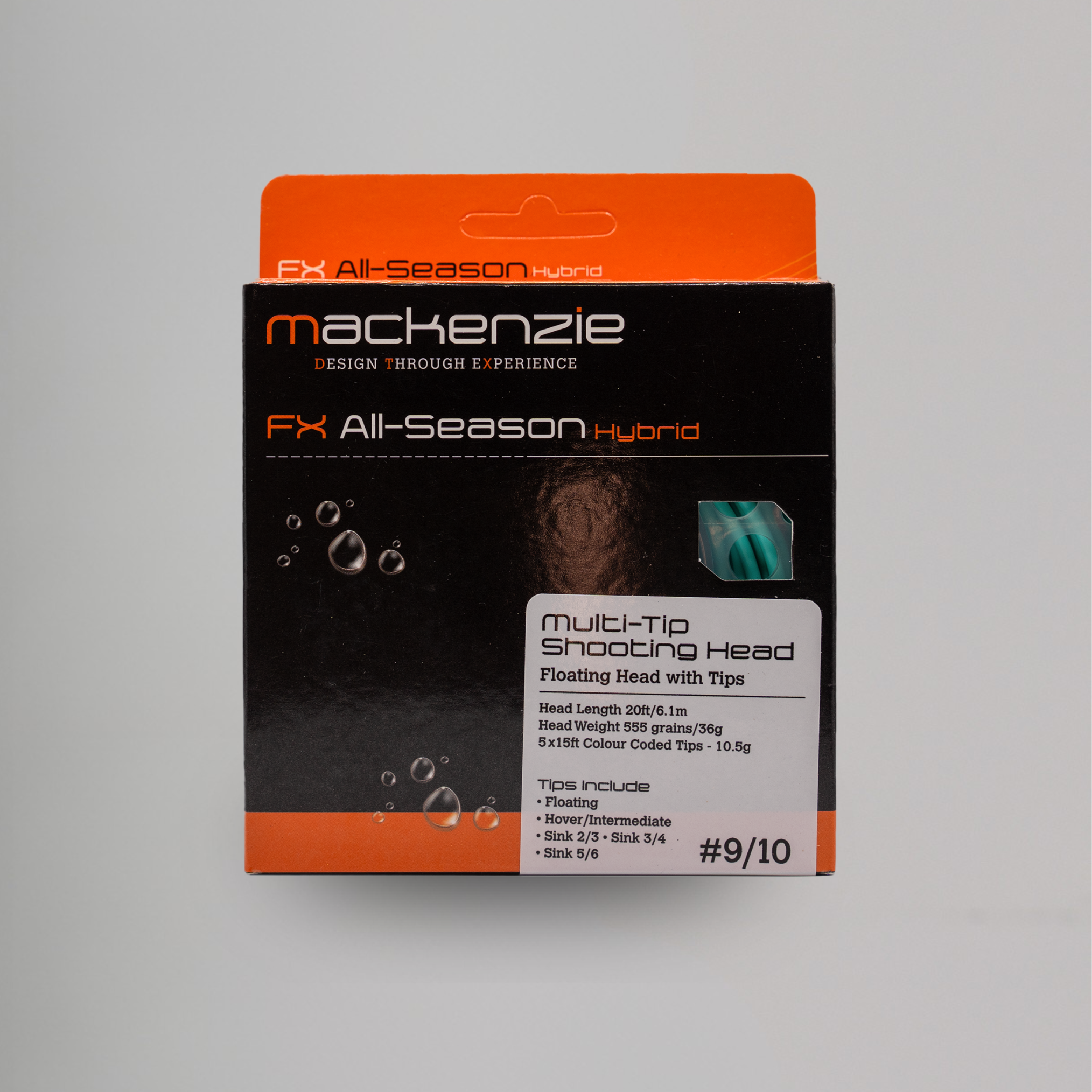 Mackenzie FX All-Season Hybrid multi-tip shooting head packaging on a gray background